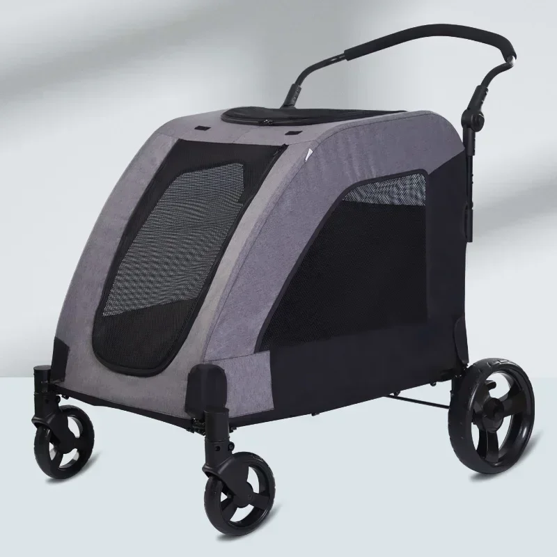 functional medium and large pet carts for outdoor travel, large size walking dog carts, portable and foldablePet Strollers