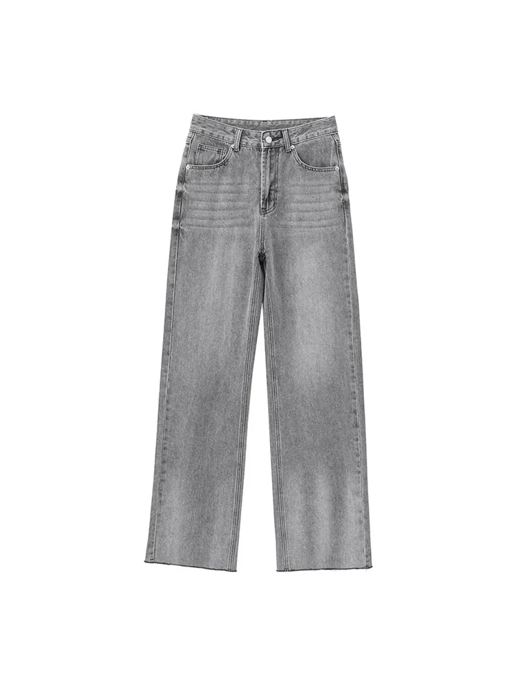Pantalon en denim ample à jambes larges pour femmes, style européen et américain, vêtements