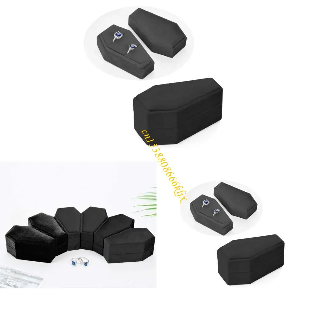 

Ring Box for Engagement Proposal Jewelry Display with Detachable Lids 066C