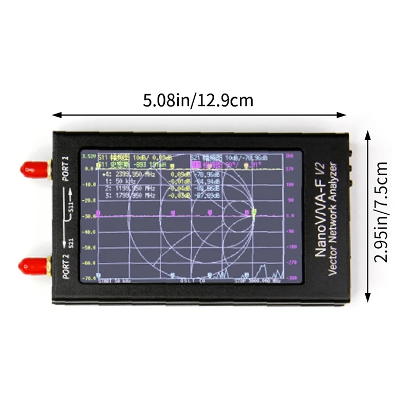 1 комплект векторного анализатора сети 50K-3G Nanovna-V2 F HF VHF UHF Многофункциональный антенный анализатор