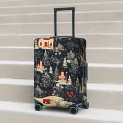 Cubierta de maleta Vintage de Navidad, árboles nevados, vacaciones, crucero, viaje, Strectch, accesorios de equipaje, Protector
