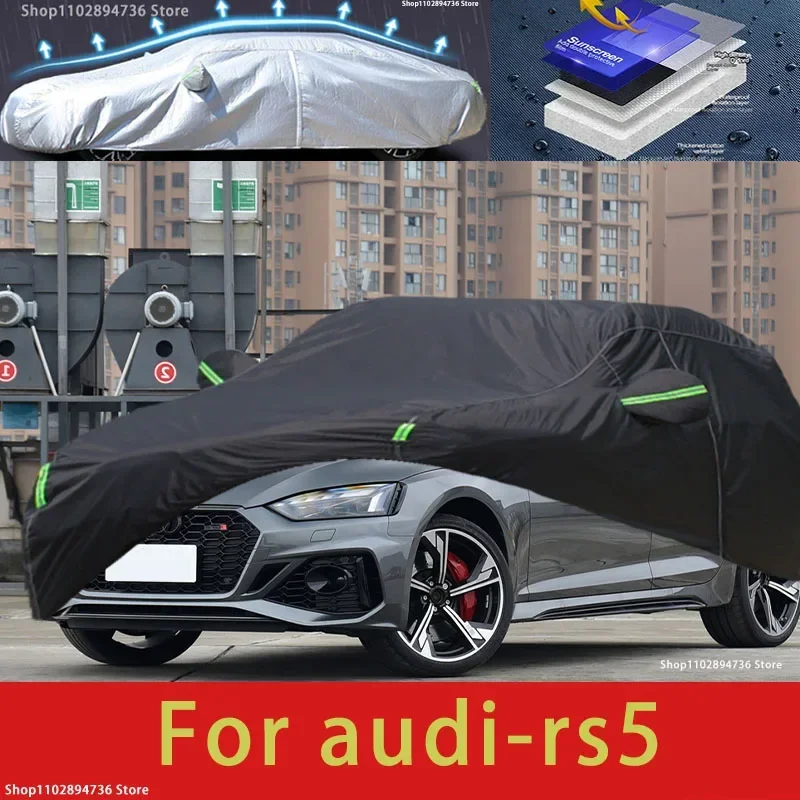 

For audi rs5 fit Outdoor Protection Full Car Covers Snow Cover Sunshade Waterproof Dustproof Exterior black car cover