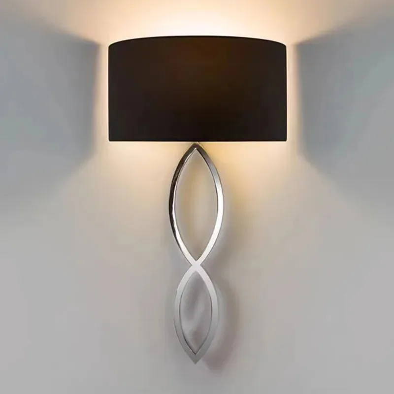 

Modern Wall Lamps Circle Fabric Lampshade Designer Background Bedroom Dining Room Hotel House Decoration Wall Sconces Fixtures