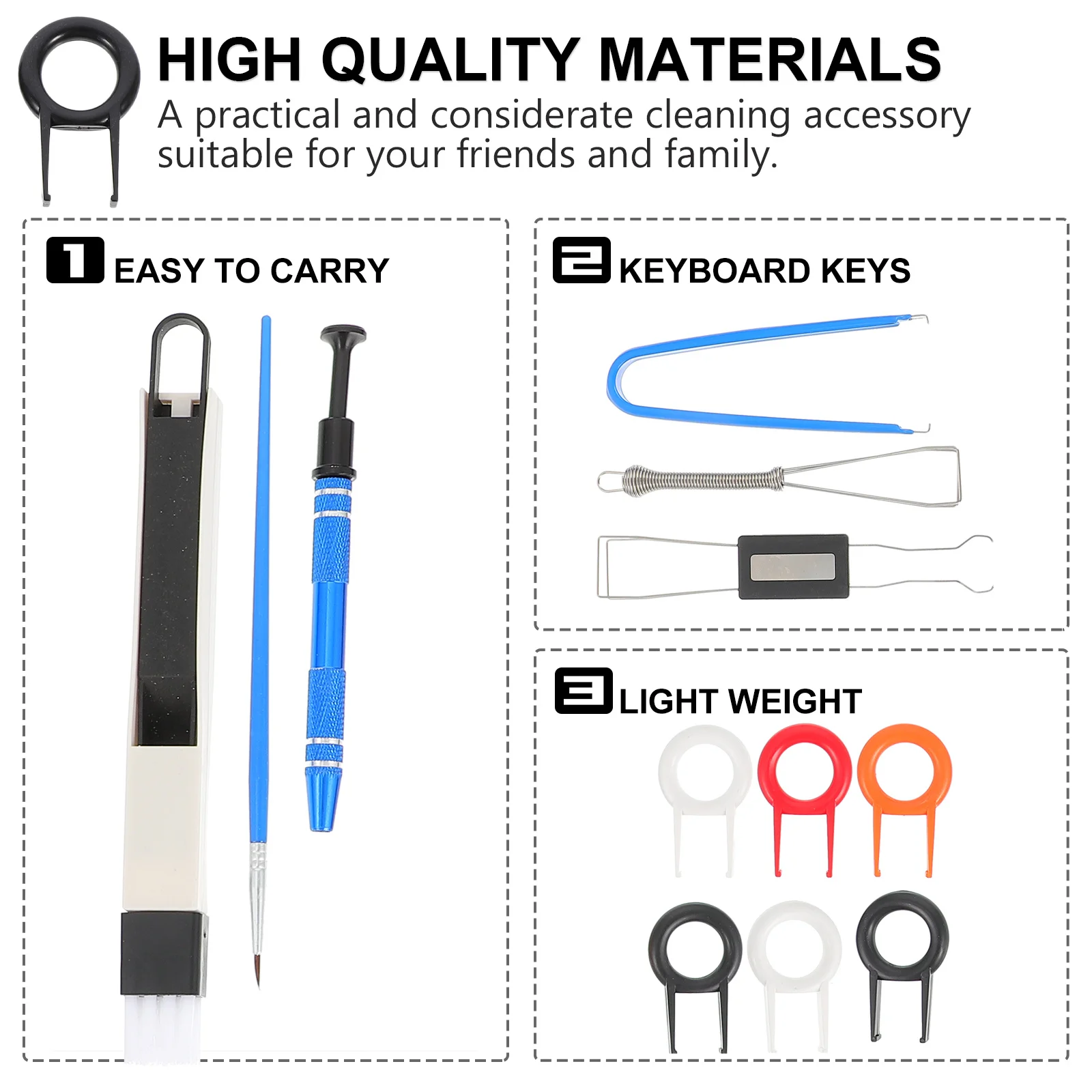 

1Set Keyboard Key Cap Puller Brush Kit Mechanical Keyboard Cleaning Tool Lubricating Pen Chip Picker Anti-Static Electronics