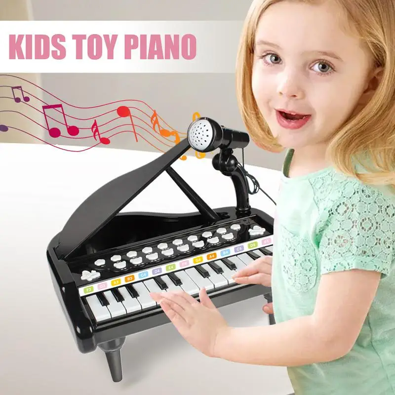 Brinquedo musical de piano, 24 teclas, brinquedos de piano para crianças com microfone, instrumentos musicais, brinquedos de desenvolvimento precoce para iniciantes, meninos e meninas