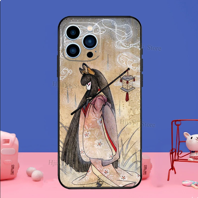Kitsune Fox Art Phone Case For iPhone 16 15 12 13 Mini 11 14 Pro Kitsune Fox Art Phone Case For iPhone 16 15 12 13 Mini 11 14 Pro