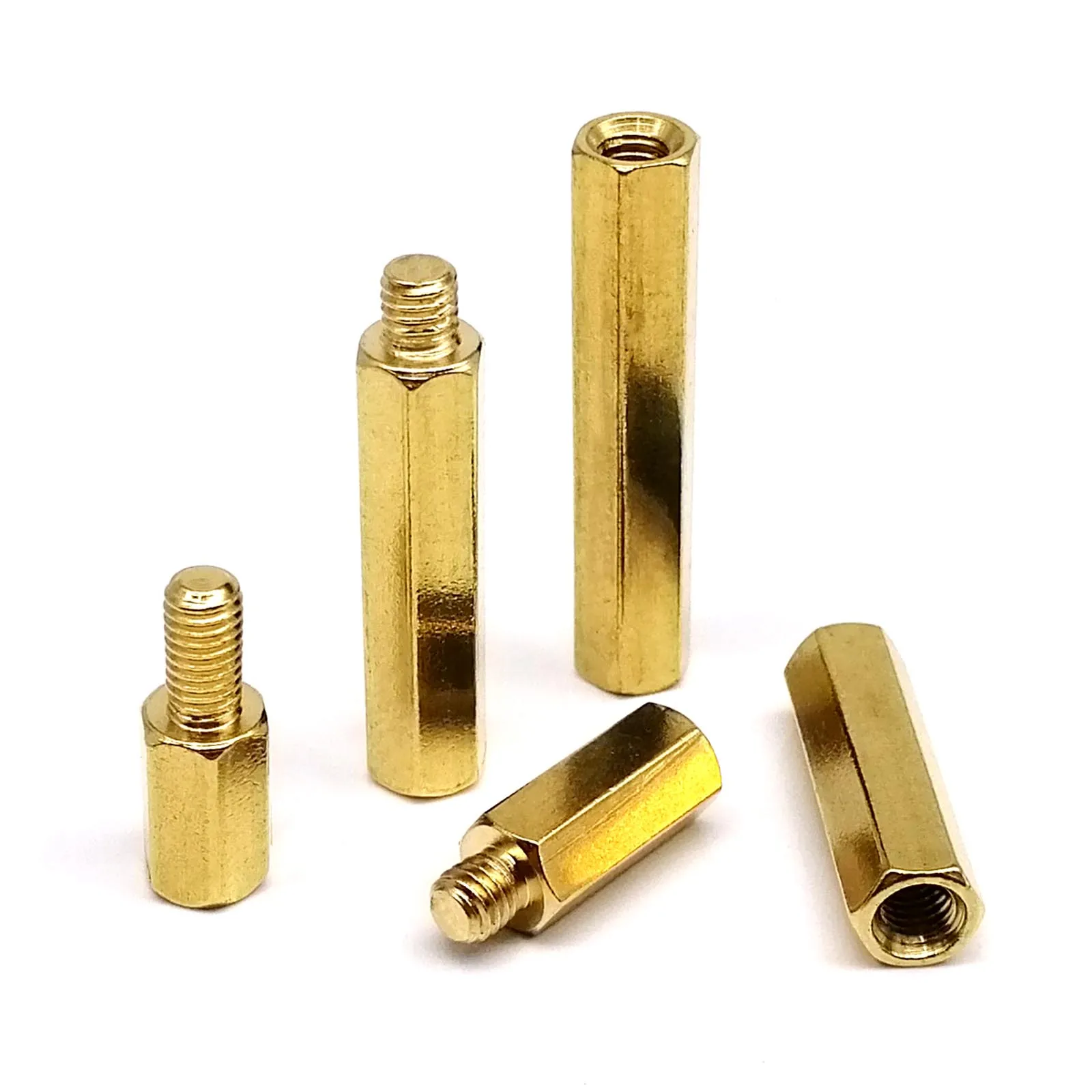 HZYUEGOU Messing Kupfer M2 M2.5 M3 M4 M5 M6 Sechskant-Abstandshalter Sechskantsäule Männlich Weiblich Distanzbolzen für Leiterplatten Motherboard – Detail 2