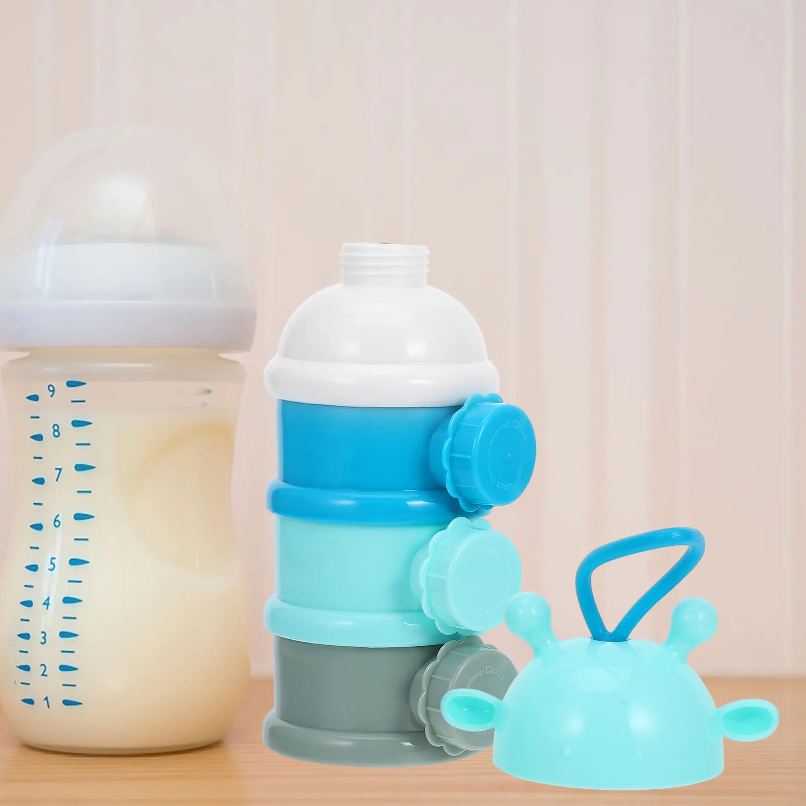 

3 Layers Baby Milk Powder Can Formula Dispenser Stackable Storage Case Portable Food Container Safe PP Material