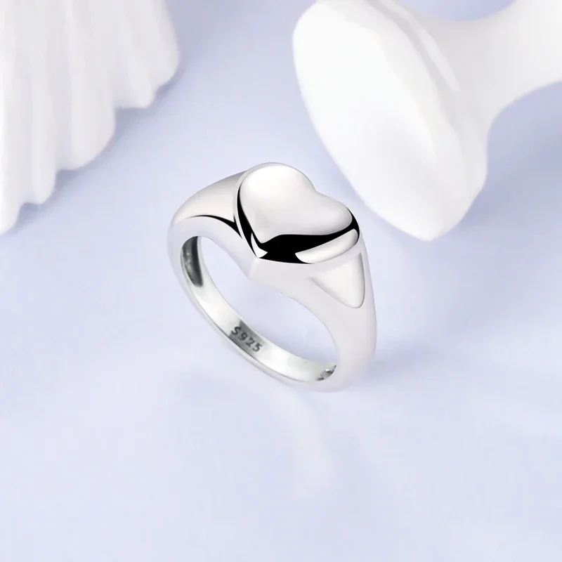 New 925 Silver Infinity Love Pink Heart Shiny Cubic Zircon Rings Evil Eye Signet Ring for Women Protection Lucky Jewelry Gift