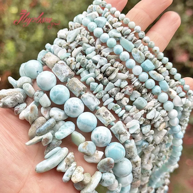

Natural Larimar Stone Beads Spacer Loose DIY Strand 15Inches For DIY Necklace Bracelats Earring Jewelry Making