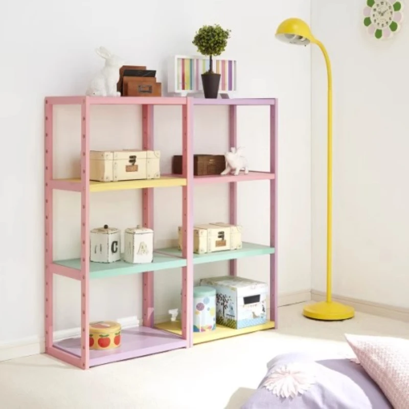 رف كتب حديث للأطفال مصنوع من الخشب الصلب مستوحى من اليابانية منظم كتب قائم على الأرض رف حضانة متعدد الطبقات للألعاب/الكتب/الديكور