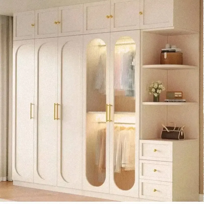 Customized Glass Wardrobes Modular Modern Luxury Wooden Organizer Wardrobe Closet Multiple Purpose Szafa Na Ubrania Furniture