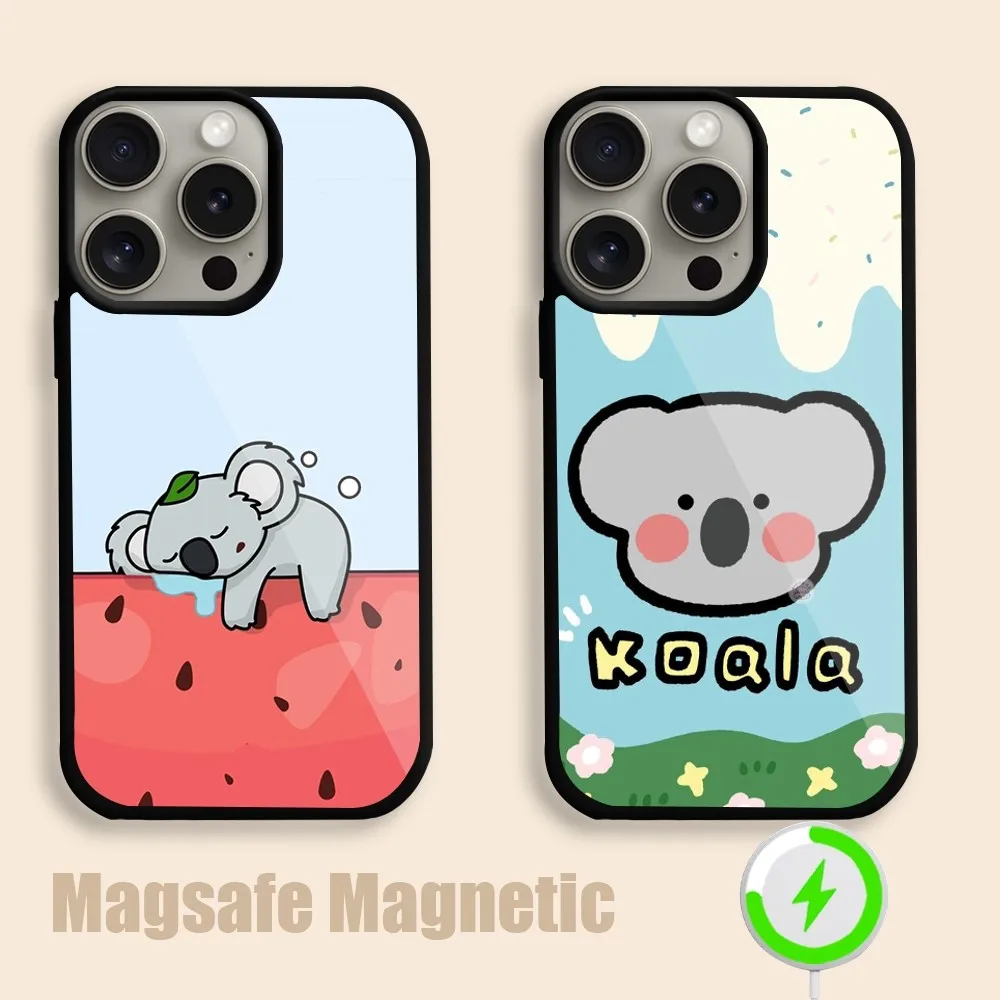 Cartoon Koala  Phone Case For iPhone 15 14 13 12 11 Pro Max Plus Magsafe Magnetic Wireless Charging Cover