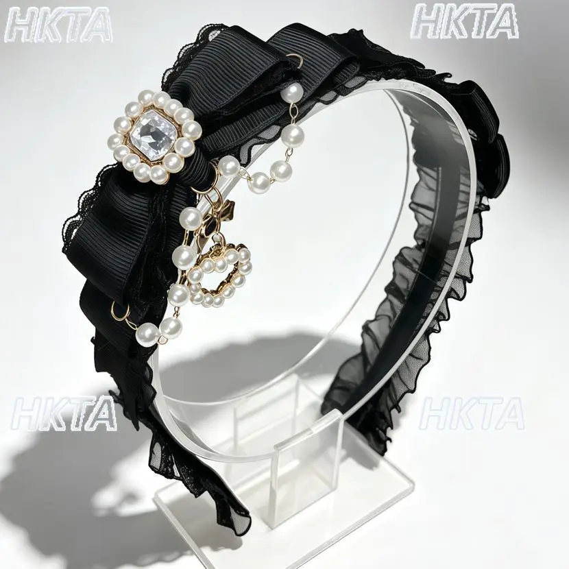 Japanese Mass Produced Three Dimensional Bow Headband Headwear Sweet Rhinestone Lolita Subculture Hair Clip Accessories Women