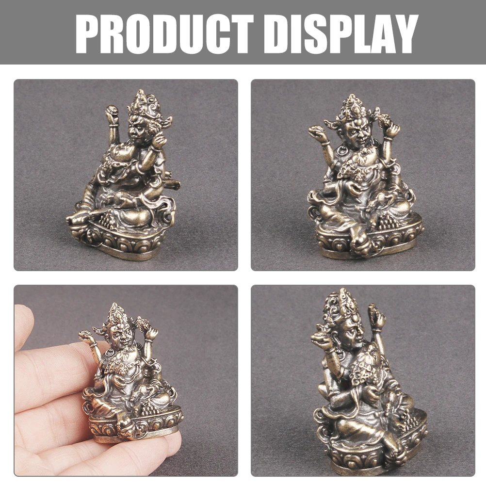 

Exquisite Brass God Of Wealth Statue Vintage Desktop Decor Retro Copper Craft Home Office Decoration Sculpture Ornament Adorn