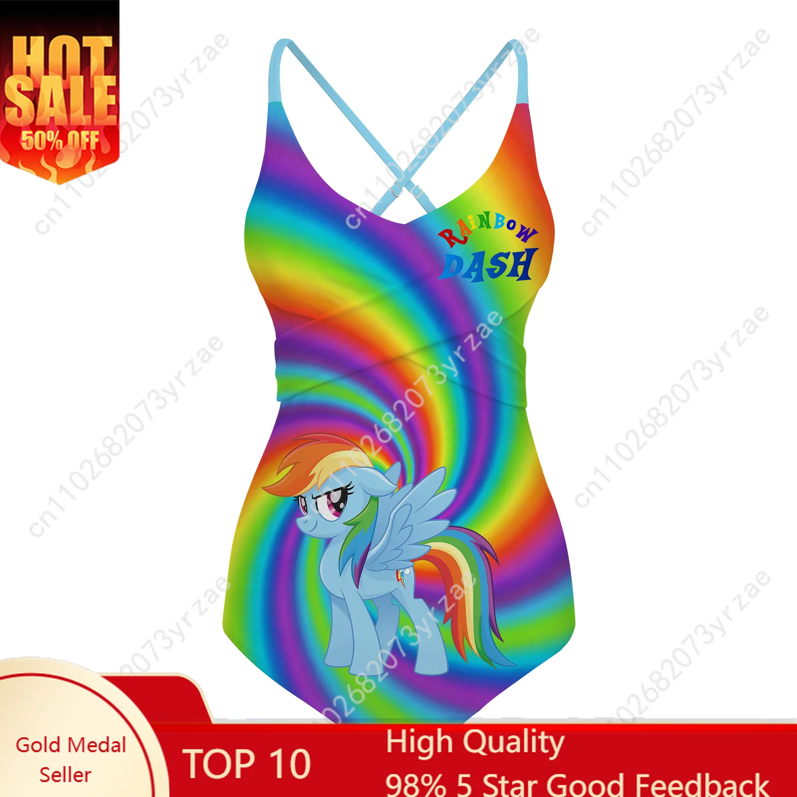 

Rainbow Dash Halter Back Swimsuits Womens Bathing Suit My Little Pony Friendship Is Magic Sexy Bikini Custom Swimsuit