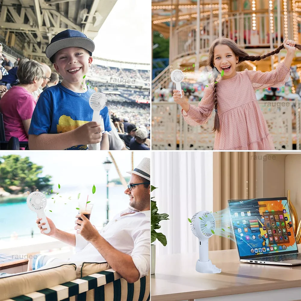 Настольный вентилятор Портативный мини-ручной вентилятор Маленький настольный вентилятор 3-ступенчатый USB перезаряжаемый подвесной вентилятор Офисный домашний студенческий настольный вентилятор