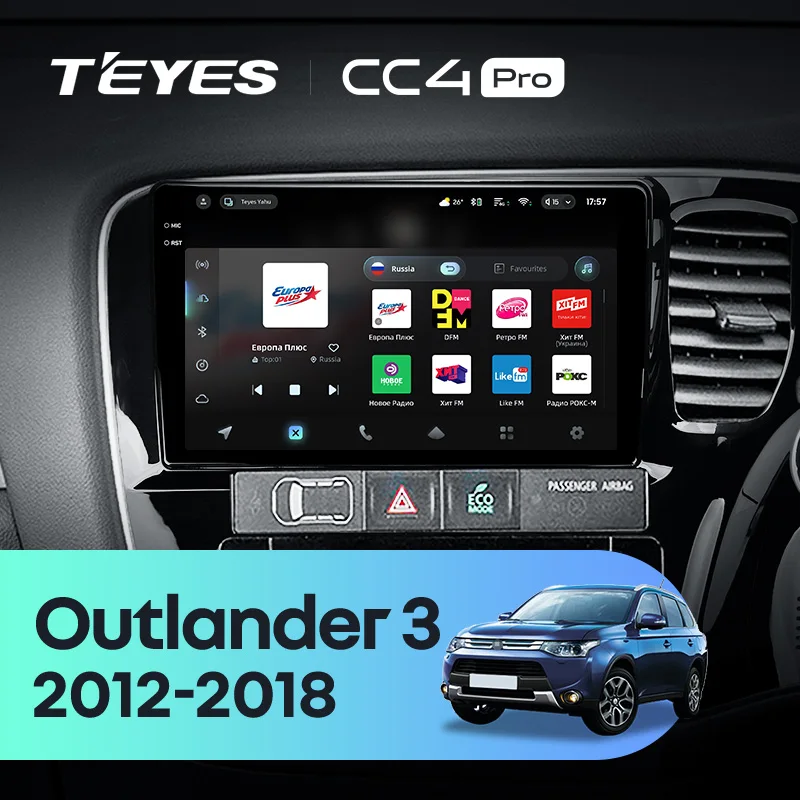 TEYES CC4 PRO For Mitsubishi Outlander 3 GF0W GG0W 2012 - 2018 RHD CarPlay Auto 2DIN Autoradio Car play Radio Multimedia Stereo