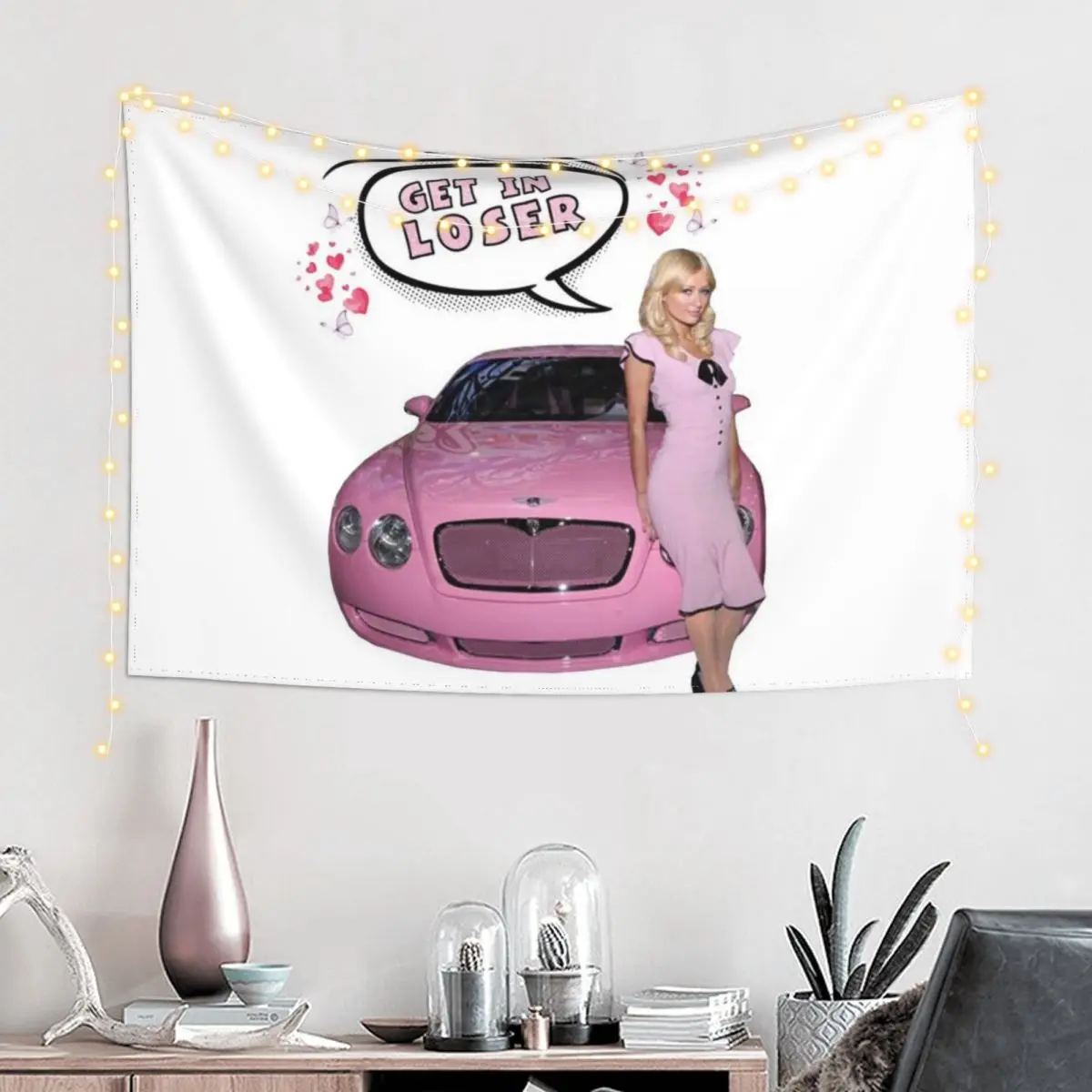 

Paris Hilton - Get In Loser Tapestry Wall Mural Decoration Bedroom Wall Carpet Tapestry