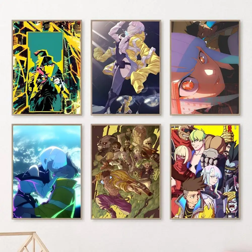 Anime C-CyberpunkS Cartoon E-Edgerunners Posters HD Print Vintage Wall Art Decor for Home Study Room