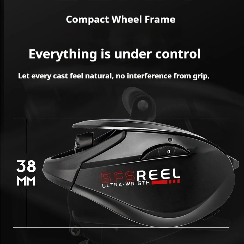 ホットアナトノbfsベイトキャスティングリール超軽量ショートシャフト38mmスモールフレームアンチバックラッシュロングキャスティングフィッシングホイール