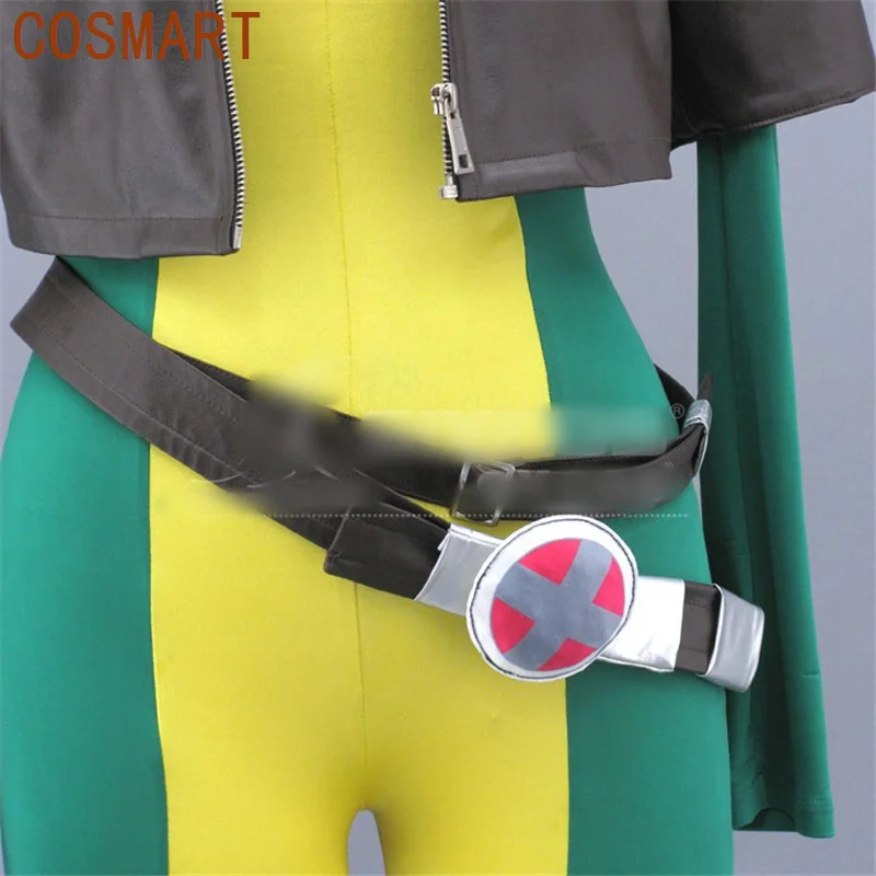 COSMART Movie Rogue Anna Marie Gambit Yellow Cosplay Costume Rogue Jumpsuit Bodysuit Women Carnival Party Outfits