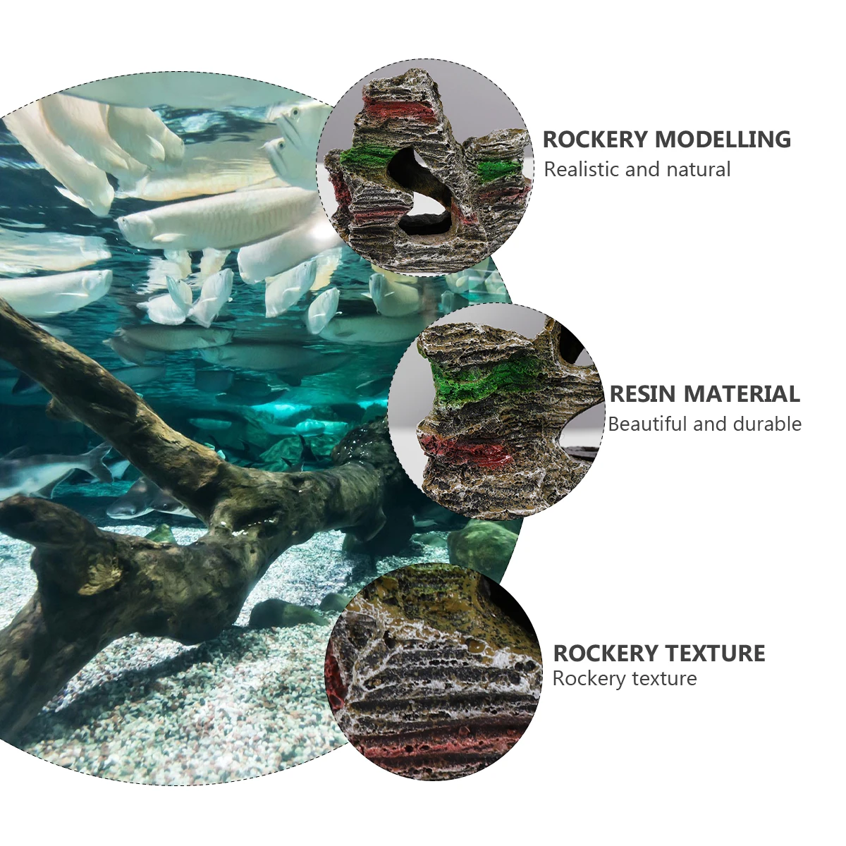 

Artificial Hill Aquarium Decor Resin nament Vivid Detailed Safe Durable Terrarium Fish Tank Decorations Reptile Case Pet
