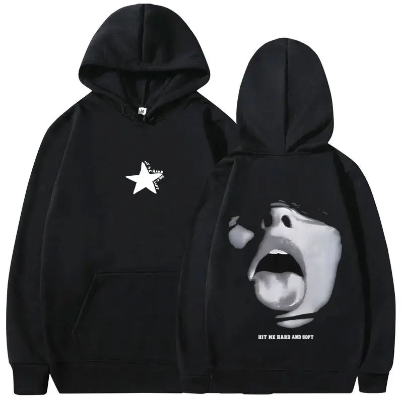 سترة بغطاء للرأس برسومات وجه صلبة وناعمة من Hit Me للرجال والنساء، سترة كلاسيكية من الصوف غير رسمية للجنسين، بلوفر بغطاء للرأس على الموضة لموسيقى البوب #1