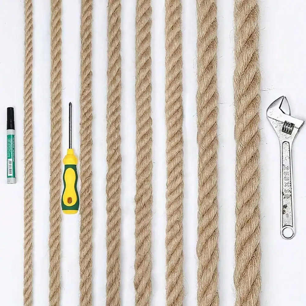 Natural Jute Rope, Suitable for Crafts, Sailing, Railings, Hammocks, Tug-Of-War, And Handmade Decorations