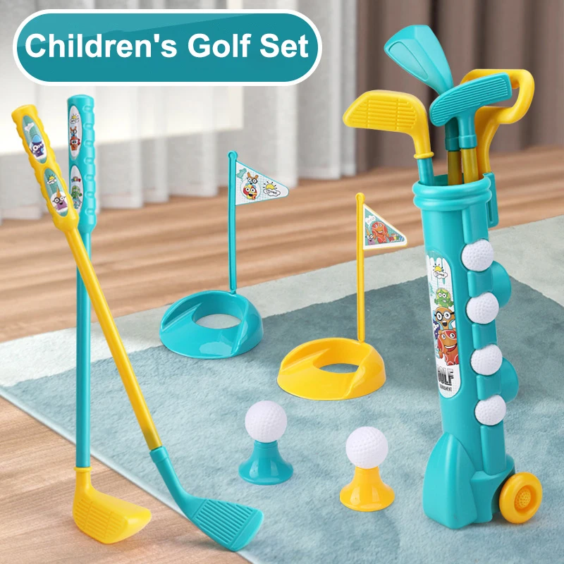 New Children's Golf Club Set Indoor and Outdoor Parent-child Interactive Fitness Golf Toy Children's Sports Toy Christmas Gift