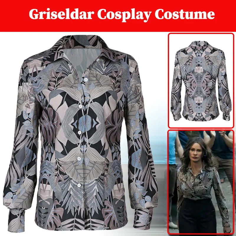 

Griseldar Printed Shirt Cosplay Women Costume 2024 TV Griseldar Outfits Female Long Sleeved Shirts Casual Tops Outfits Suits