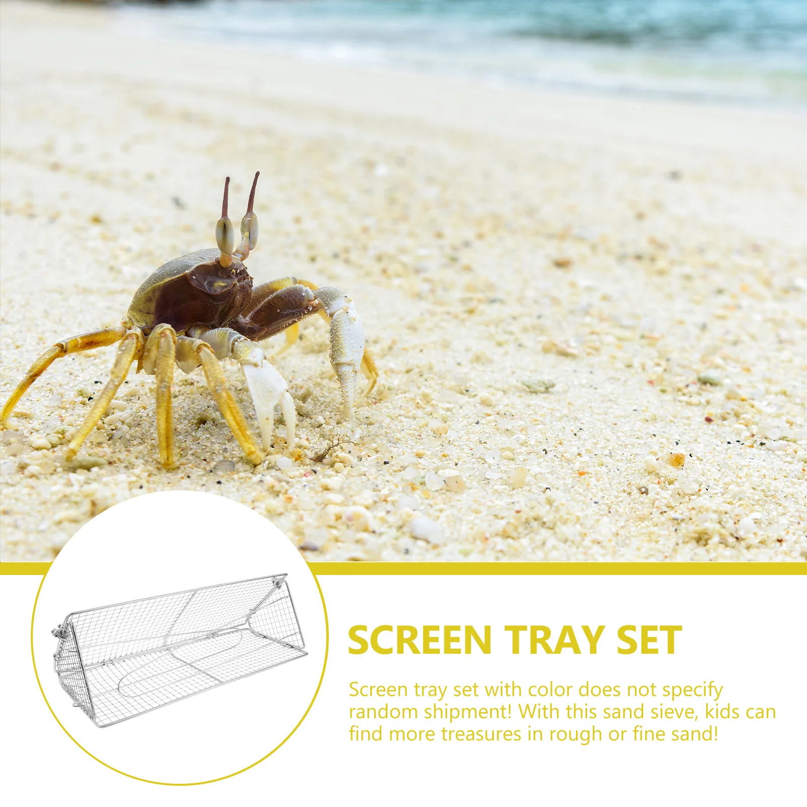 الفولاذ المقاوم للصدأ الرمال المغربل طوي قابل للتعديل ارتفاع كراب الماسك الكنز حفار الرمال كراب غربال #4