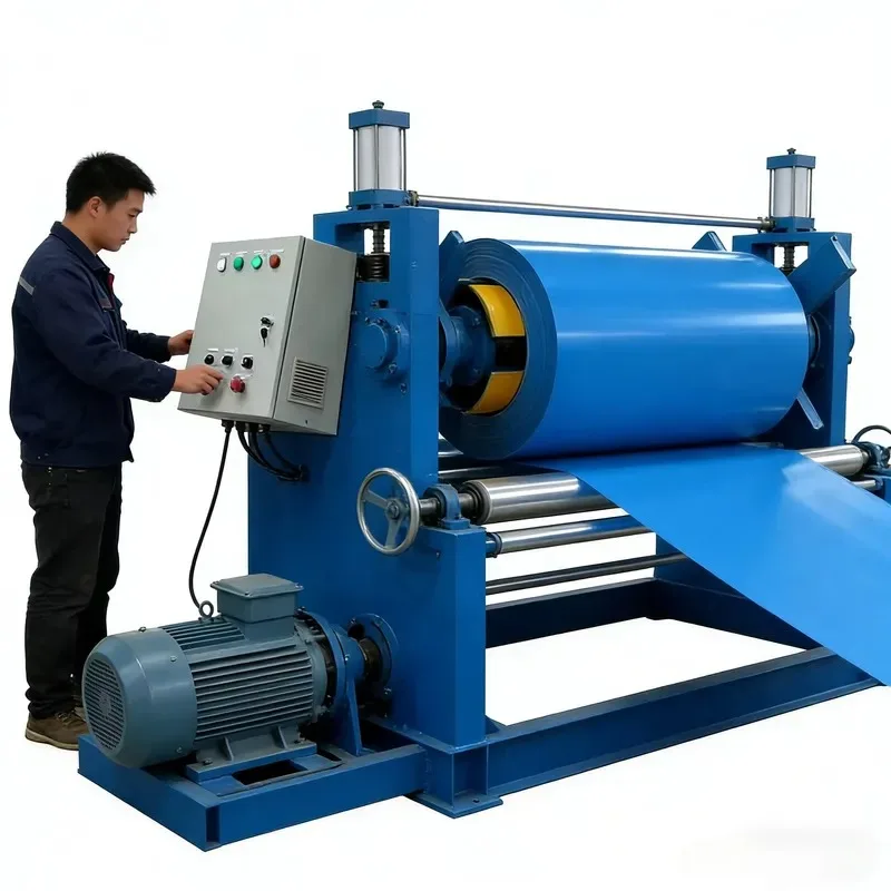 Chrome Plated Double Decoiler Slicer Hydraulic Metal Sheet Coil Automatic Uncoil Machine Bearing 380V/50HZ/3PH 3-Year