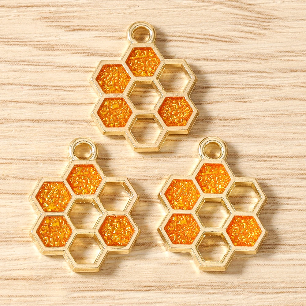 Tusember 20 Stück Bunte 19*15mm Kawaii Emaille Niedliche Honig-Bienen-Anhänger für Ohrringe, Halsketten, Schmuckherstellung, DIY-Zubehör – Detail 9