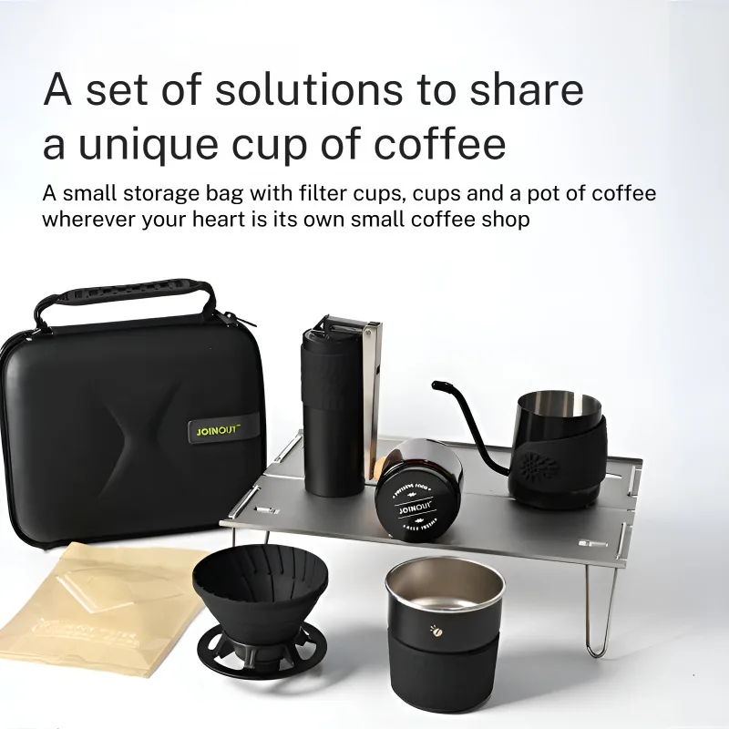 

Outdoor camping portable portable hand brewed coffee minisolo hand crank grinder set