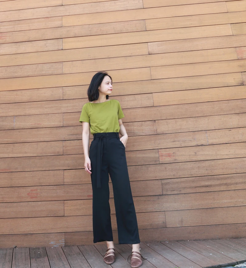 

PERRY High Waist Wide Leg Pants Women's Small Size Lengthening Proportions Illusory Heightening Spring Summer Casual Trousers