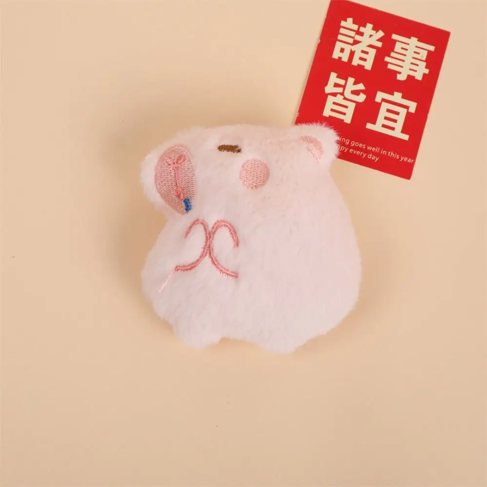 Creativo cartone animato capibara peluche portachiavi giocattoli morbidi catena a sfera ciondoli peluche farcito porcellino d'India ciondolo unisex