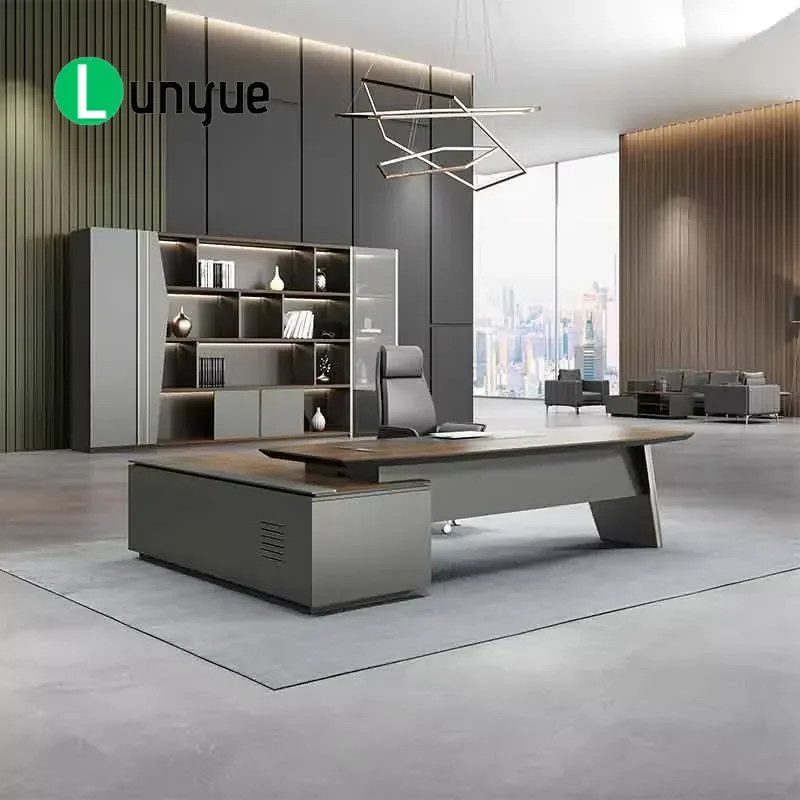 Luxury L-Shaped Executive Desk and Chair Set Office Furniture for Manager CEO Boss Comfortable Workstation Solution