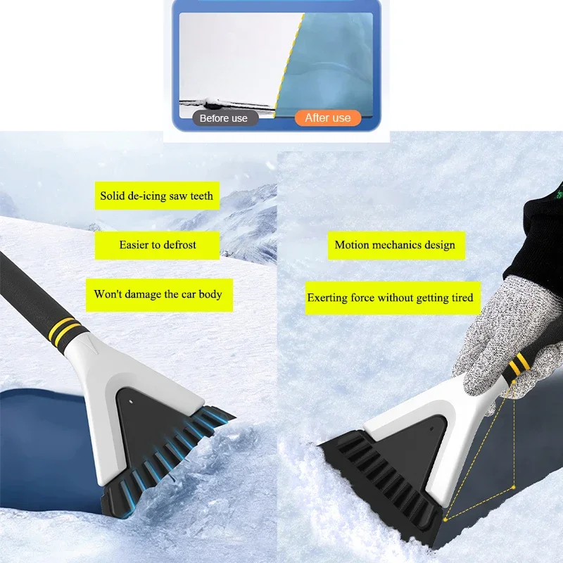 Logo Customized ABS EVA Foam Tendon Shovel Head Non-slip Snow Removal Ice And Snow Shovel Ice Scrapers For Car Truck Windshield