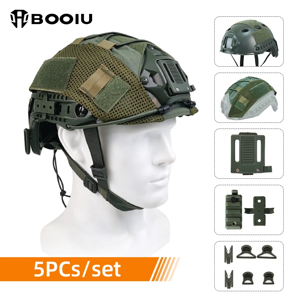 BOOIU FAST PJ Tactical Helmet ABS AF Suspension Protective Gear Airsoft Paintball Wargame Outdoor Shooting Hunting Gear