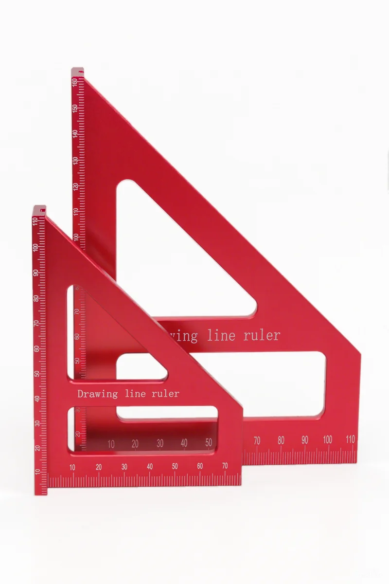 Aluminiumlegierung Holzbearbeitungslineal Dreieck Quadrat 45/90 Grad Multi-Winkel-Layout Winkelmesser Ingenieur Zimmermann Messwerkzeuge – Detail 5