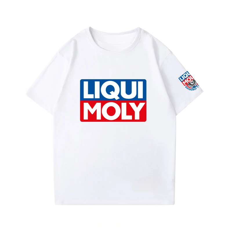 Aceite lubricante LIQUI MOLY Limoo, manga corta, verano para hombres y mujeres, algodón puro, marca de moda Ins, media manga