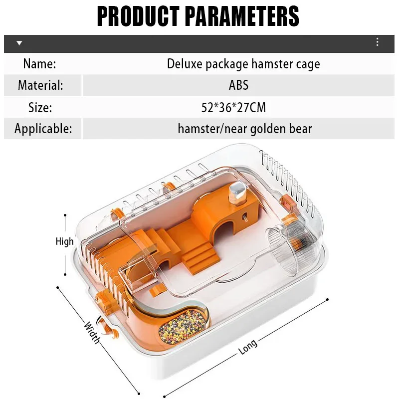 Imagem -06 - Gaiolas Transparentes de Hamster com Móveis Respirável Pet Breeding Box Gaiola para Cobaia Acessórios para Animais Pequenos