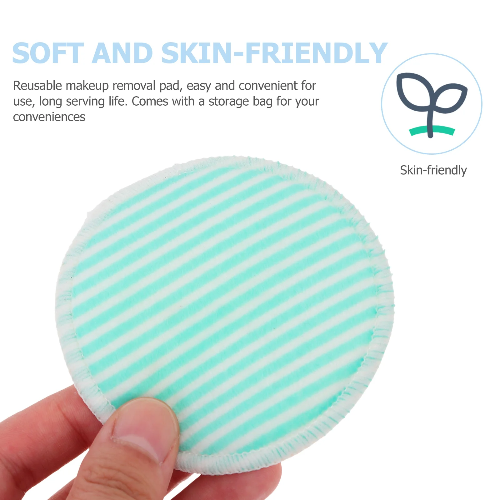 8 個のメイク落としパッド 再利用可能な竹繊維 肌に優しい 軽量 ポータブル 旅行 ホーム キャンプ 洗顔用