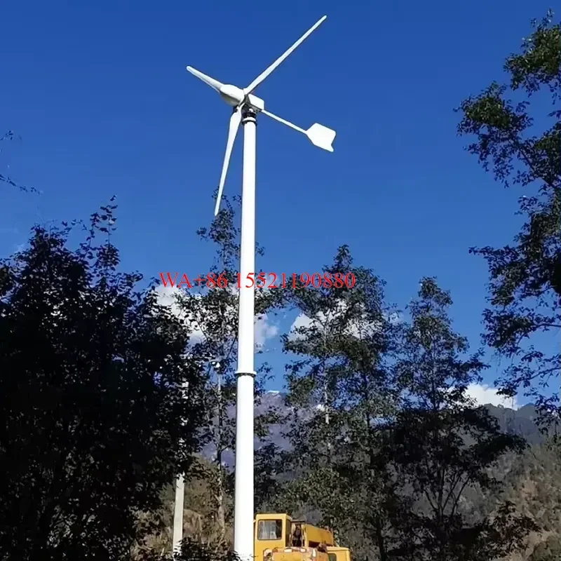 WMWMNU 5KW Horizontal Wind Turbine Solar Hybrid Renewable Energy Generator Power System for Home Use