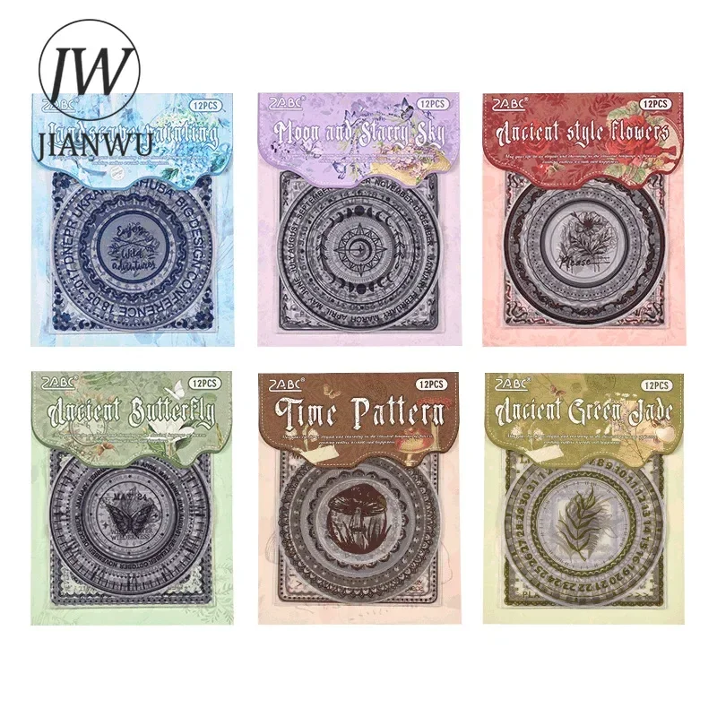 JIANWU Posthumous Wreath Series Vintage Flower Border Landscaping Material Collage PET Sticker Creative DIY Journal Stationery