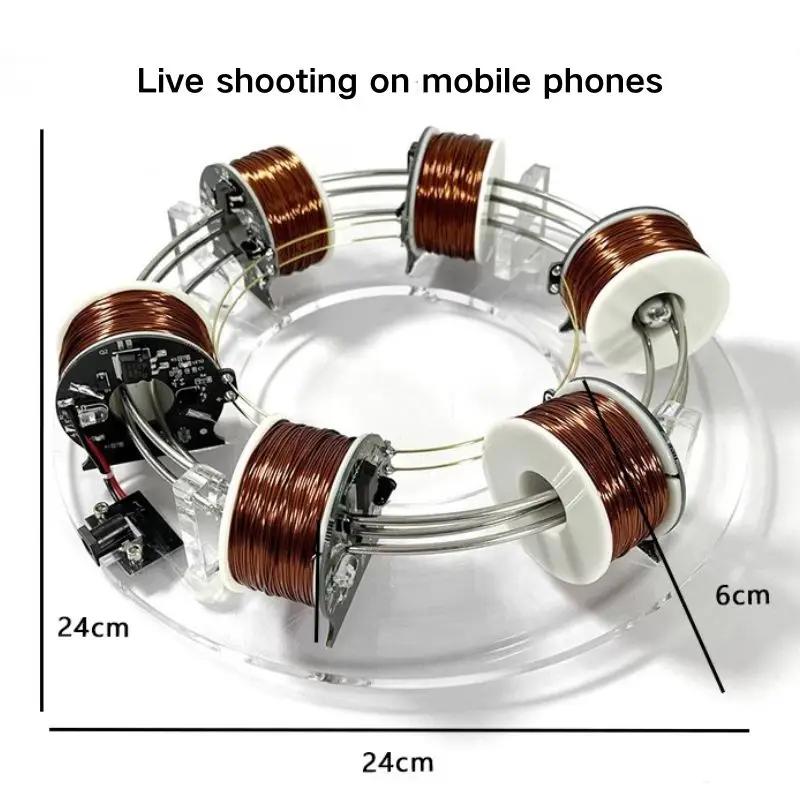 Electromagnetic coil accelerator 6 coil high-end high-tech creative desktop decoration friend boyfriend birthday gift