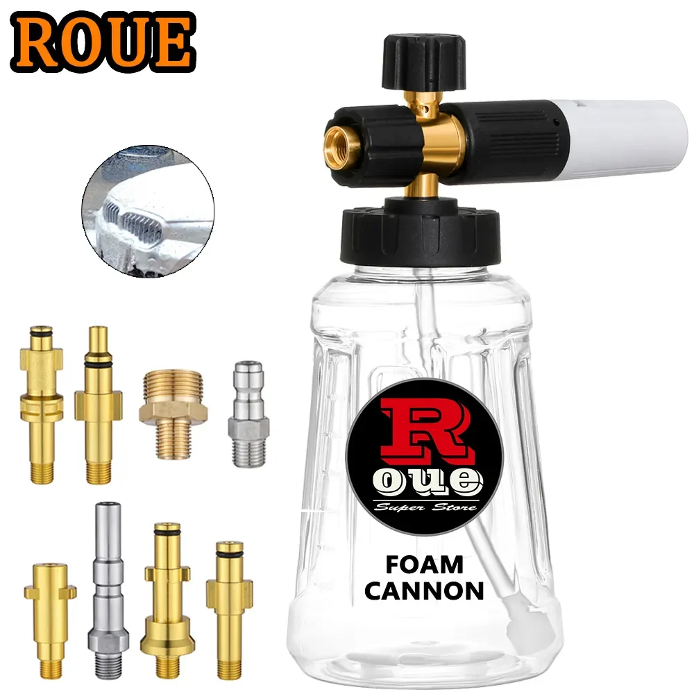 ROUE Foam Washer Nozzle 1/4 Quick Connector Snow Foam Lance Cannon Generator For Karcher Nilfisk WAP Clean Car Wash Accessories