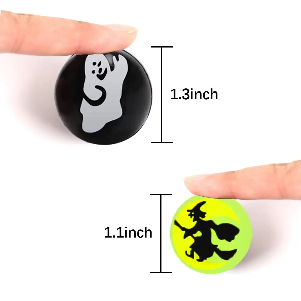 24Pcs Halloween Theme Bouncing Ball,Glow in The Dark Bouncy Toy for Halloween Trick or Treat Party School Classroom Game Reward