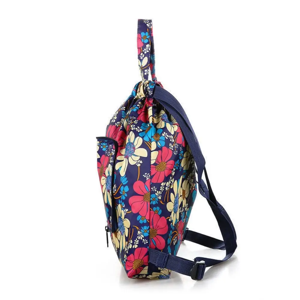 Eenvoudige Waterdichte Trekkoord Rugzak Opvouwbare Zak Trekkoord Tas Nylon Print Opbergtas Dames